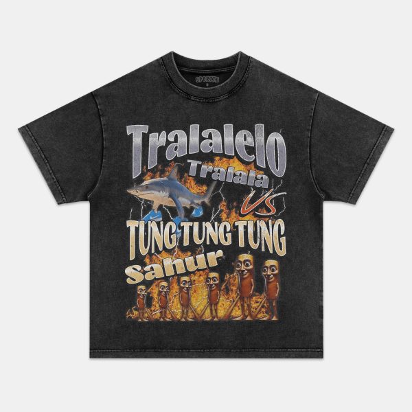 TRALALERO TRALALA  VS TUNG TUNG SAHUR TEE - Image 2