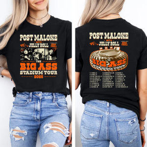 Post Malone Jelly Roll Big Ass Stadium Tour 2025 T-Shirt For Women