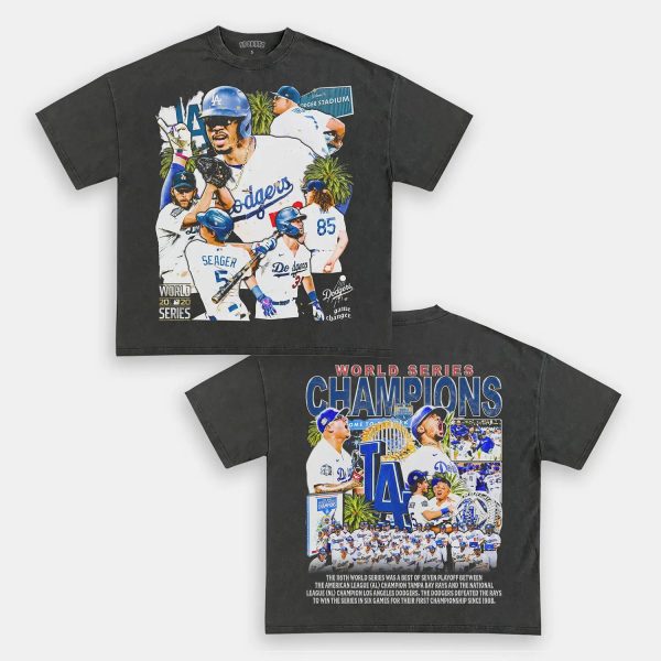 2020 WORLD SERIES CHAMPS - DODGERS TEE - [DS] - Image 4