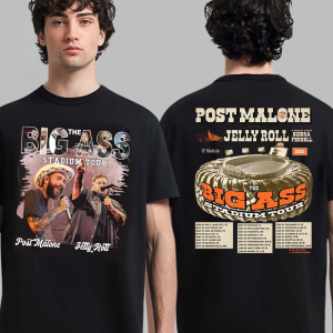 Post Malone Jelly Roll Big Ass Stadium Tour 2025 T-Shirt For Men